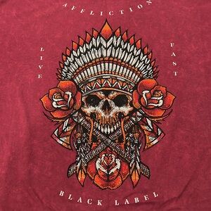 Affiction red label rhinestone vintage shirt